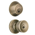 thumbnail image 1 of Brinks Keyed Entry Classic Bell Style Doorknob and Deadbolt Combo pack, Antique Brass Finish, 1 of 14