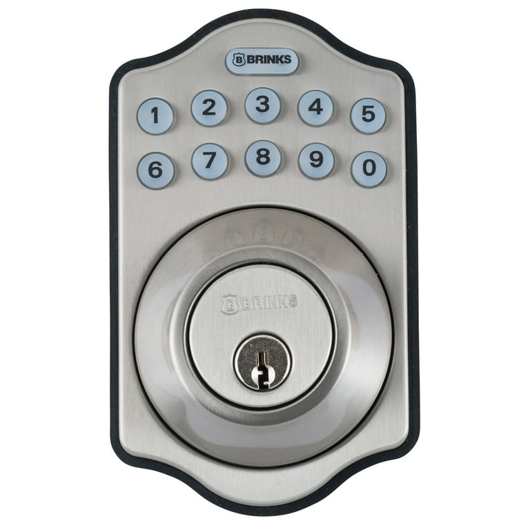 Brink's Electronic Deadbolt in Satin Nickel Finish Brink's Electronic Deadbolt in Satin Nickel Finish