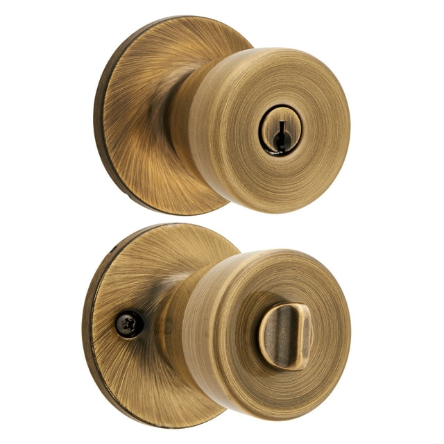 Brinks Keyed Entry Mobile Home Antique Brass Bell Doorknob