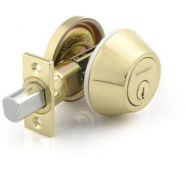 Brinks, Keyed Entry Mobile Home Single Cylinder Deadbolt, Polished Brass Finish