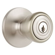 Brinks Keyed Entry Tulip Style Doorknob, Satin Nickel Finish