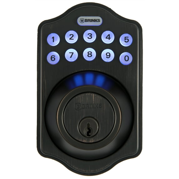 Brinks Keyed Entry Tuscan Bronze Electronic Deadbolt