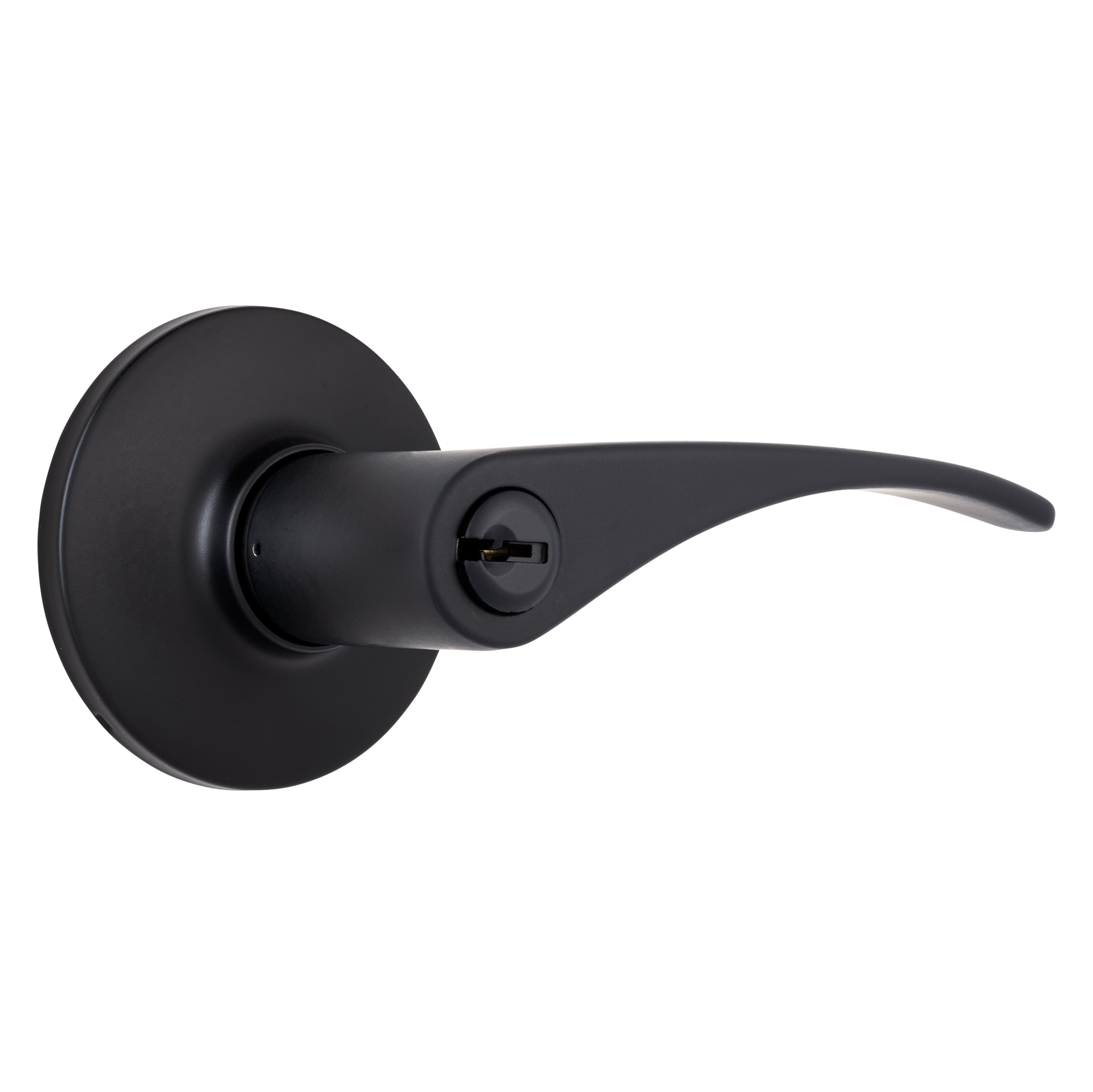 Brinks Keyed Entry Vervo Door Lever, Matte Black Finish