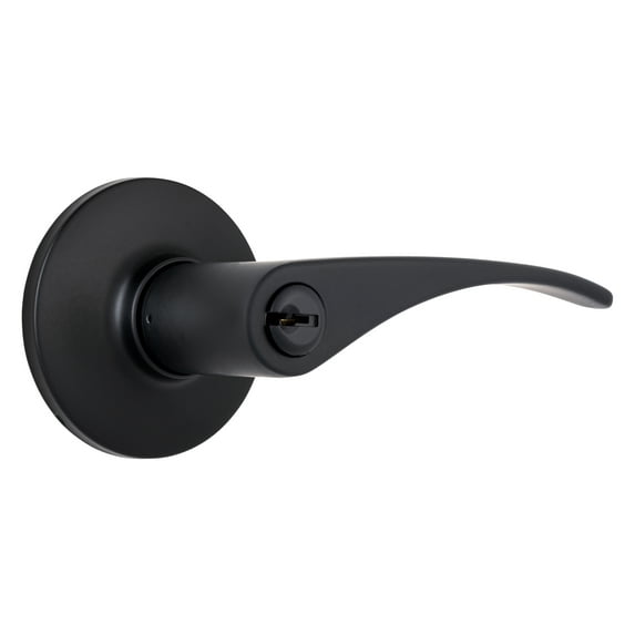 Brinks Keyed Entry Vervo Door Lever, Matte Black Finish