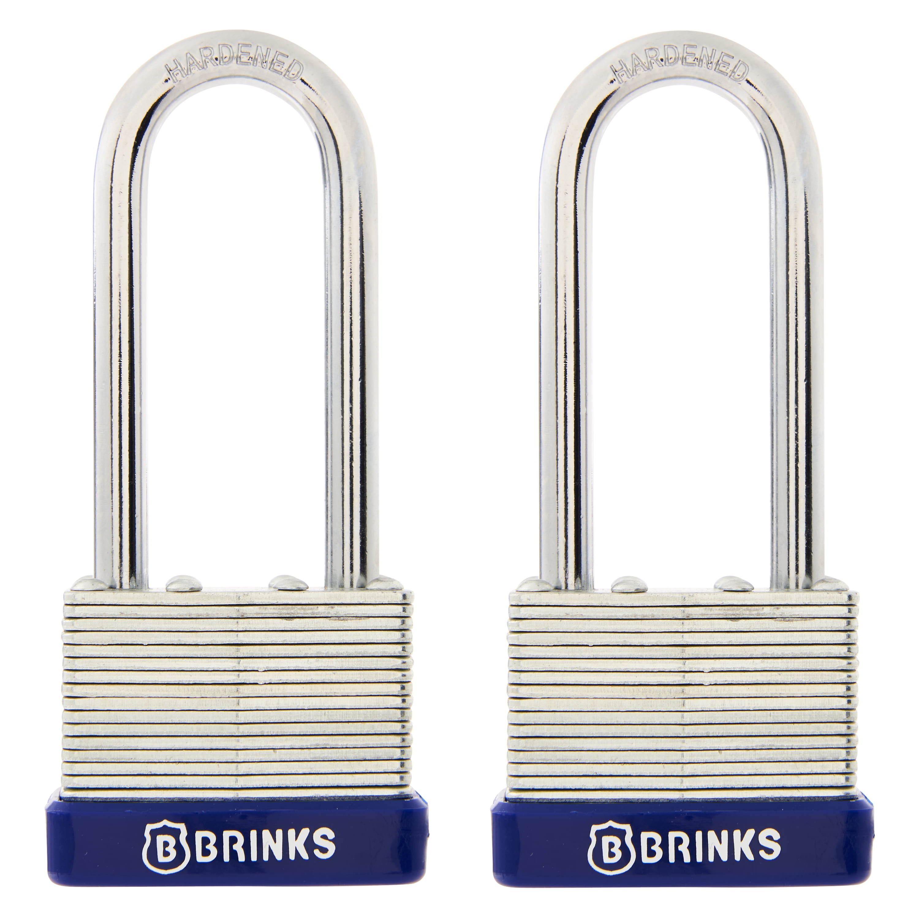 Brinks, Laminated Steel 40mm Keyed Padlock with 2 1/4in Shackle, 2 Pack 