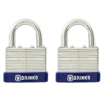 Brinks Laminated Steel 40mm Keyed Padlock with 7/8in Shackle, 2 pack