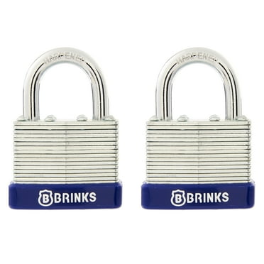 Brinks Laminated Steel 40mm Keyed Padlock with 7/8in Shackle, 2 Pack