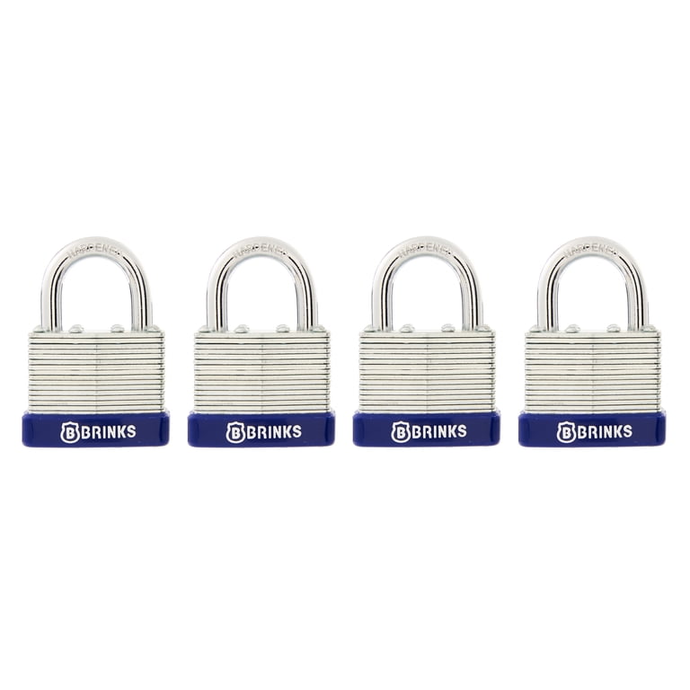 Brinks Laminated Steel 40mm Keyed Padlock with 7/8in Shackle, 4