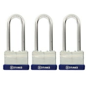 Brinks Laminated Steel 44mm Keyed Padlock with 2 1/2in Shackle, 3 pack