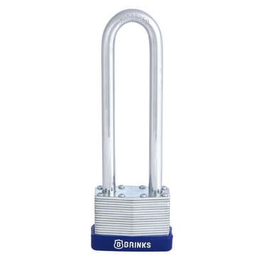 Brinks Laminated Steel 44mm Keyed Padlock with 4in Shackle