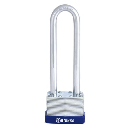 Brinks Laminated Steel 44mm Keyed Padlock with 4in Shackle