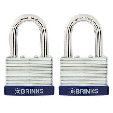 Brinks Laminated Steel 50mm Keyed Padlock with 1 1/2in Shackle, 2 Pack