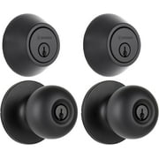 Brinks Matte Black Transitional Keyed Entry Doorknob & Deadbolt Combo