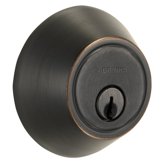 Brinks Mobile Home Single Cylinder Deadbolt Lock, Tuscan Bronze Finish