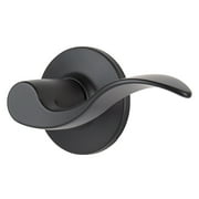 Brinks Non-Locking Passage Modern Wave Style Lever Doorknob, Matte Black Finish