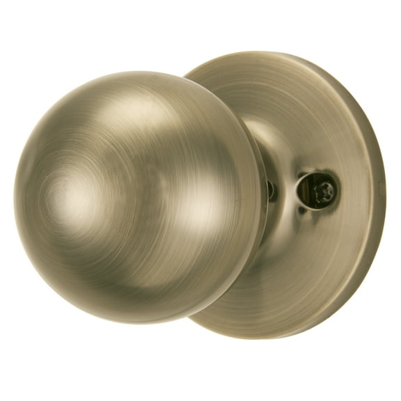 Brinks Passage Hall/Closet Classic Ball Style Doorknob, Antique Brass Finish