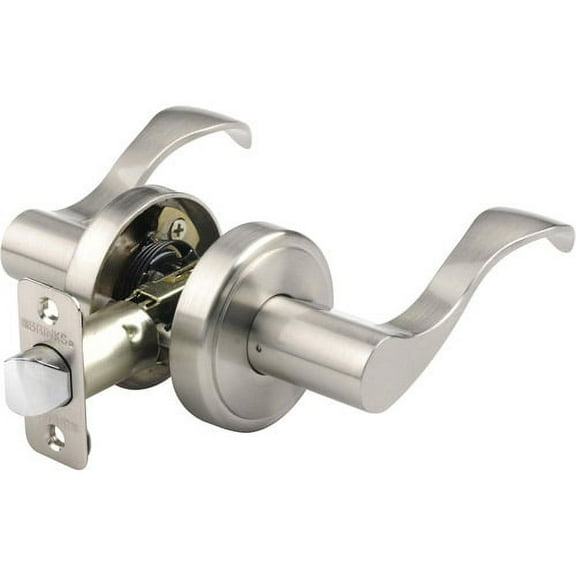 Brinks, Passage, Hall/Closet, Wave Style, Lever Door Handle, Satin Nickel Finish