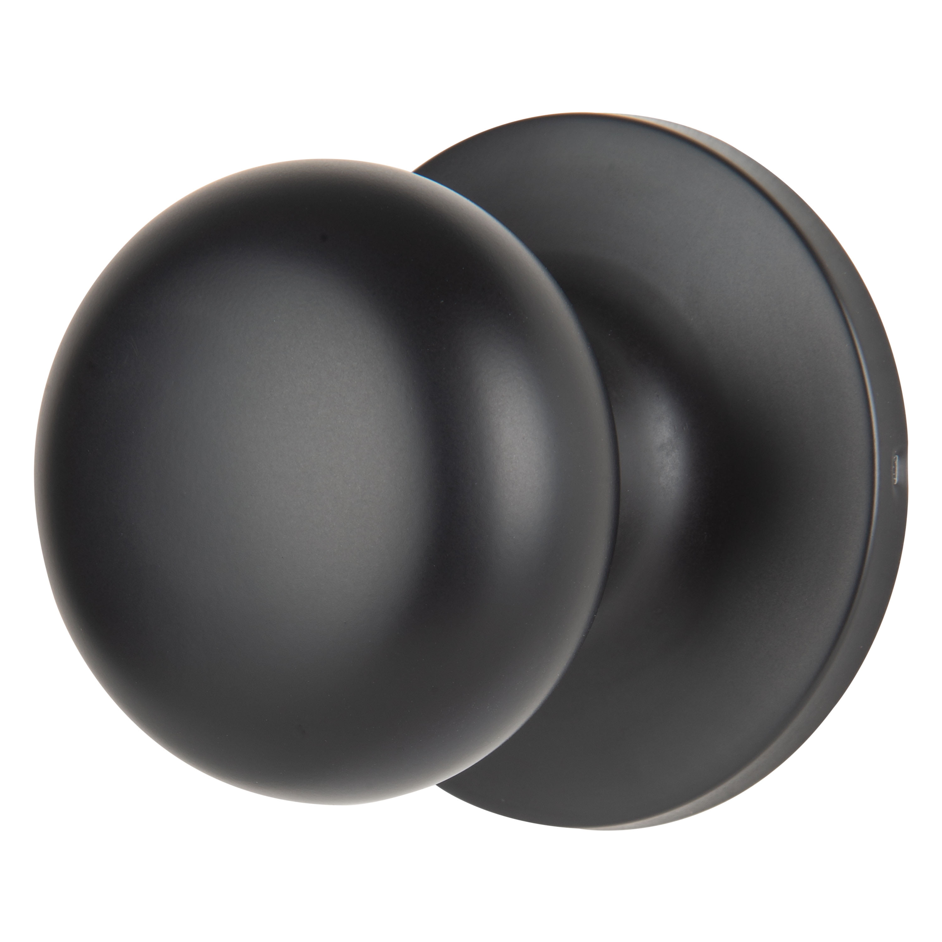Brinks Passage Mushroom Doorknob, Matte Black Finish