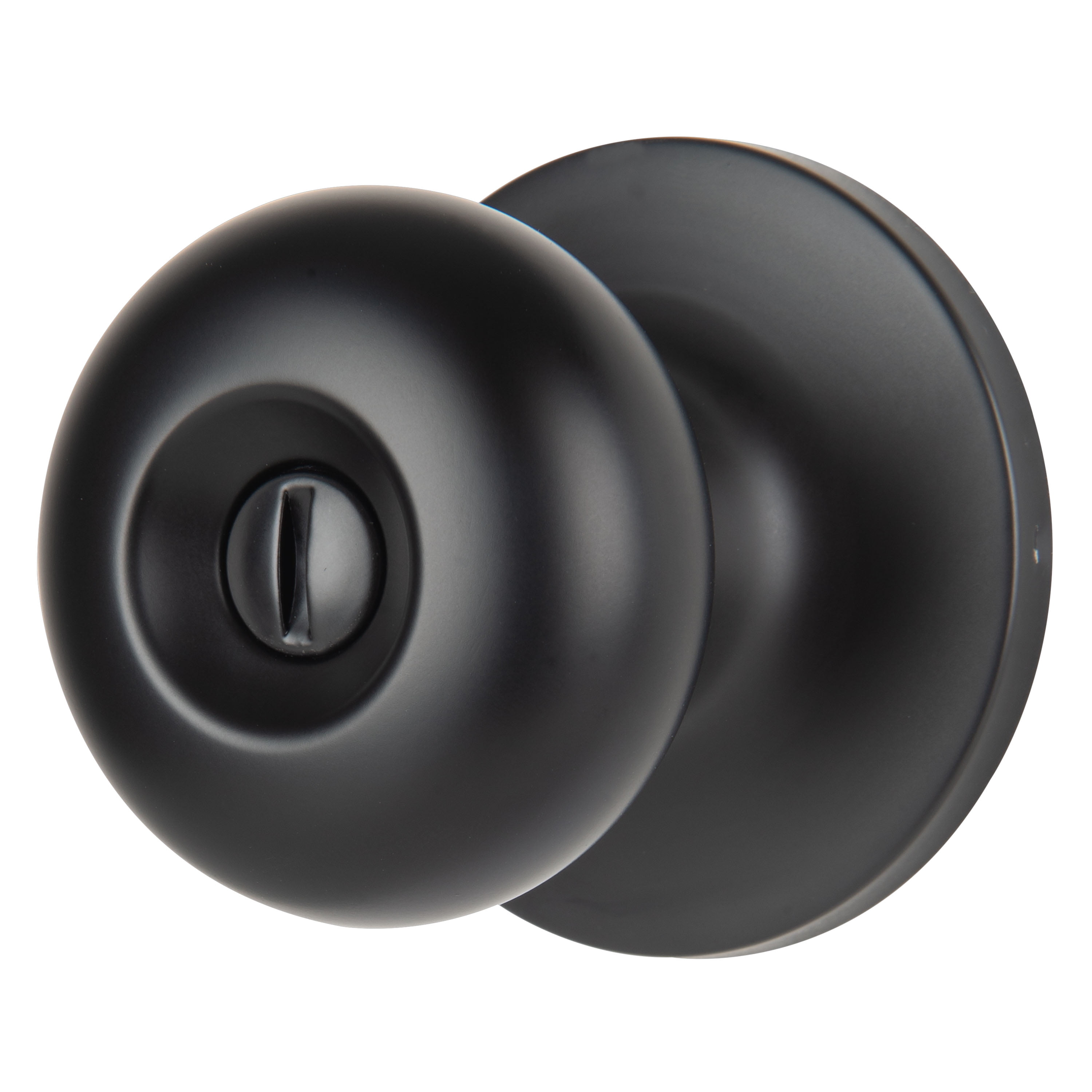 Brinks Privacy Mushroom Doorknob, Matte Black Finish, Standard Mount, Single Piece