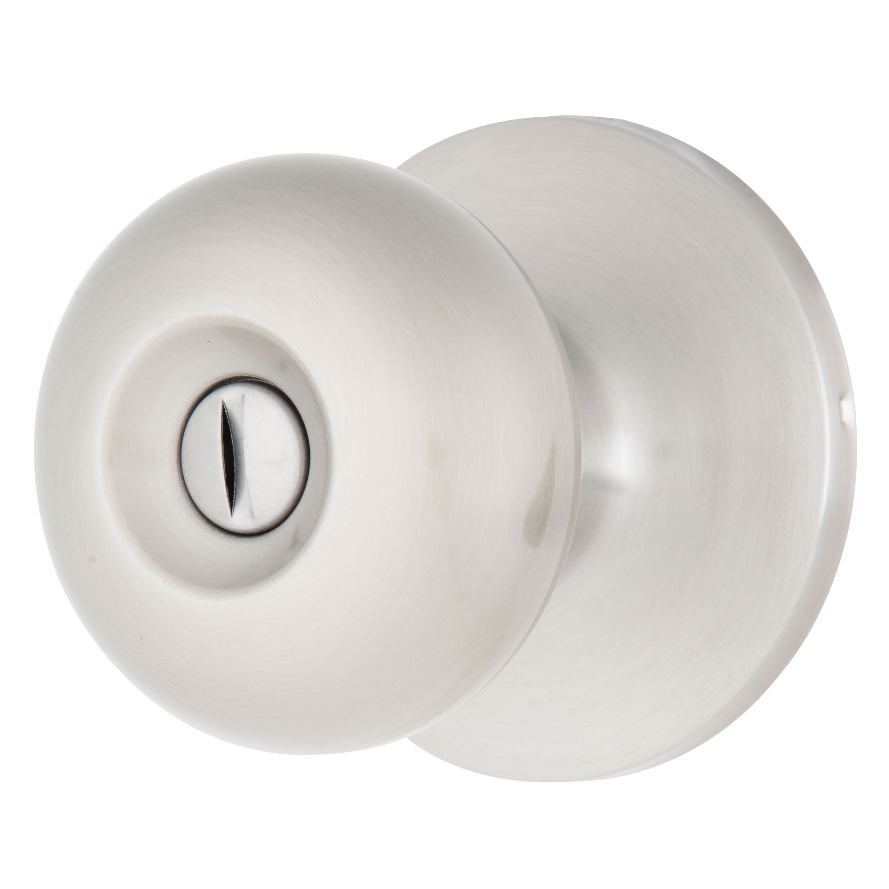 Brinks Privacy Mushroom Doorknob, Satin Nickel Finish