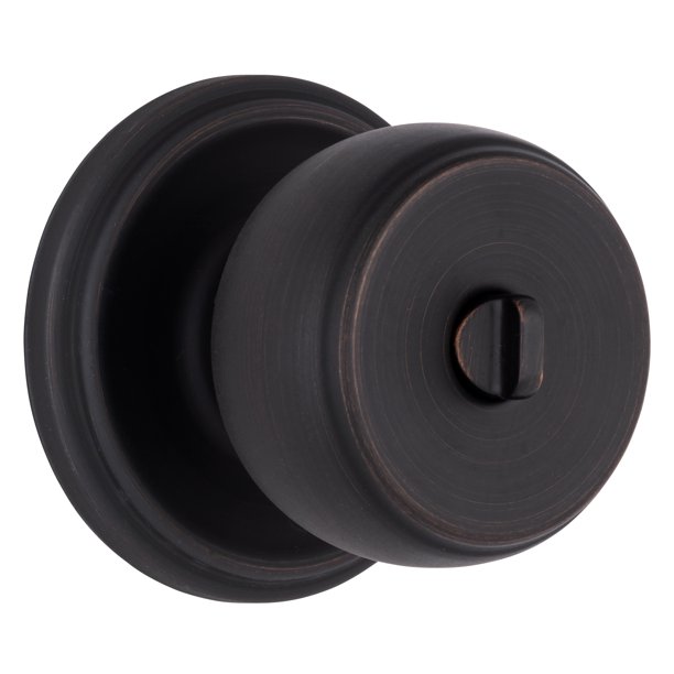 Brinks Push Pull Rotate Ganyon Interior Locking Doorknob in Tuscan Bronze