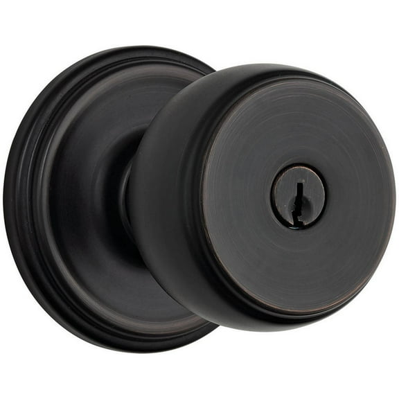 Brinks Push Pull Rotate Ganyon Keyed Entry Doorknob in Tuscan Bronze