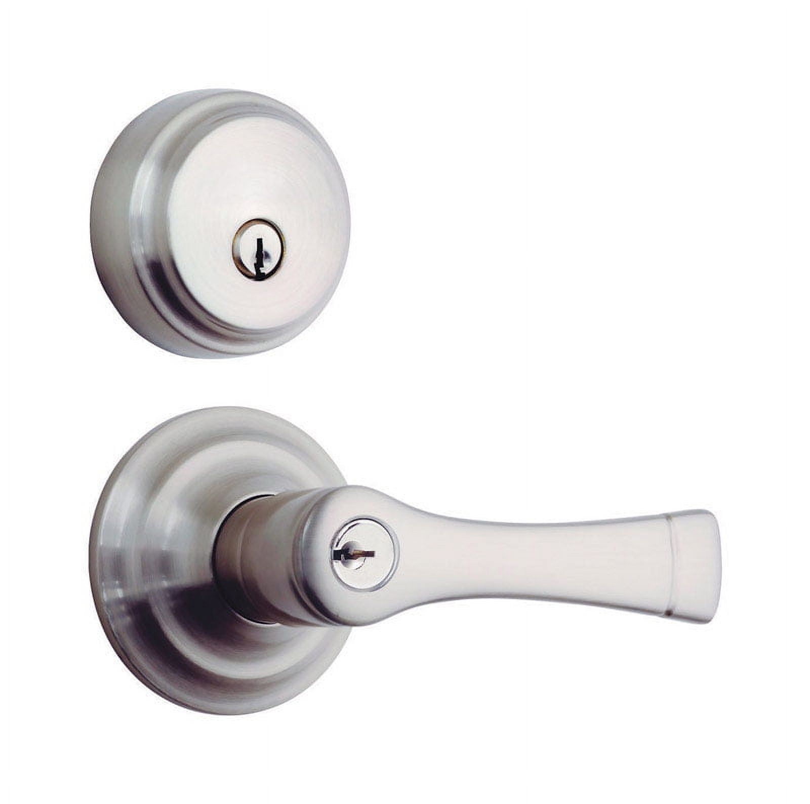 Brinks Push Pull Rotate Harper Satin Nickel Entry Lever and Deadbolt Set ANSI Grade 2 KW1 1.75 in. Brinks Push Pull Rotate Harper Satin Nickel Entry Lever and Deadbolt Set ANSI Grade 2 KW1 1.75 in.