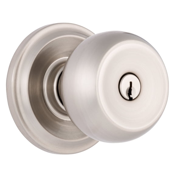 Brinks Push Pull Rotate Stafford Keyed Entry Doorknob in Satin Nickel