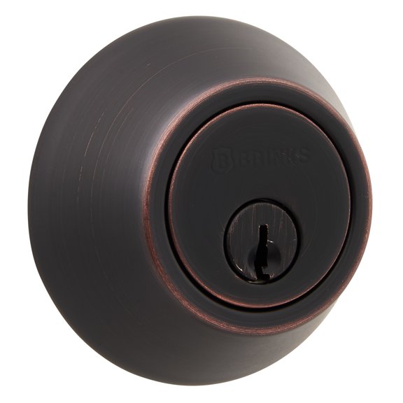 Brinks Single Cylinder Deadbolt Lock, Tuscan Bronze Finish