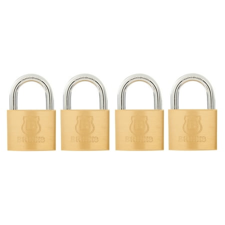 Brinks Solid Brass 40mm Keyed Padlock with 7/8in Shackle, 4 pack