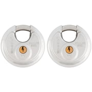 Brinks Stainless Steel 70mm Keyed Discus Padlock with 5/8in Shackle, 2 pack