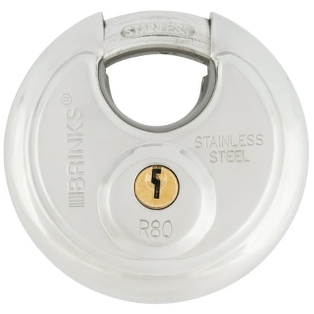 Brinks Stainless Steel 80mm Keyed Discus Padlock with 1/2in Shackle