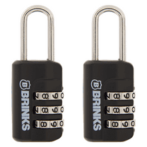 Brinks Zinc Diecast 22mm Combination Sport Padlock with 13/16in Shackle, 2 Pack