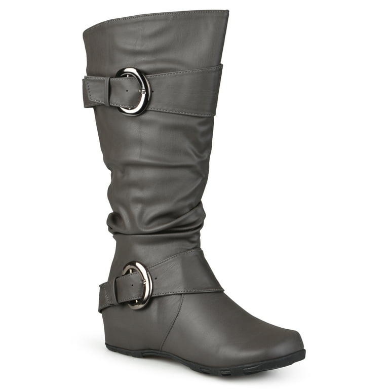 Brinley Co. Extra Wide Calf Knee High Slouch Buckle Boots (Women's