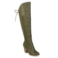thumbnail image 1 of Brinley Co. Wide Calf Distressed Faux Leather Faux Lace-up Over-the-knee Boots (Women's), 1 of 9