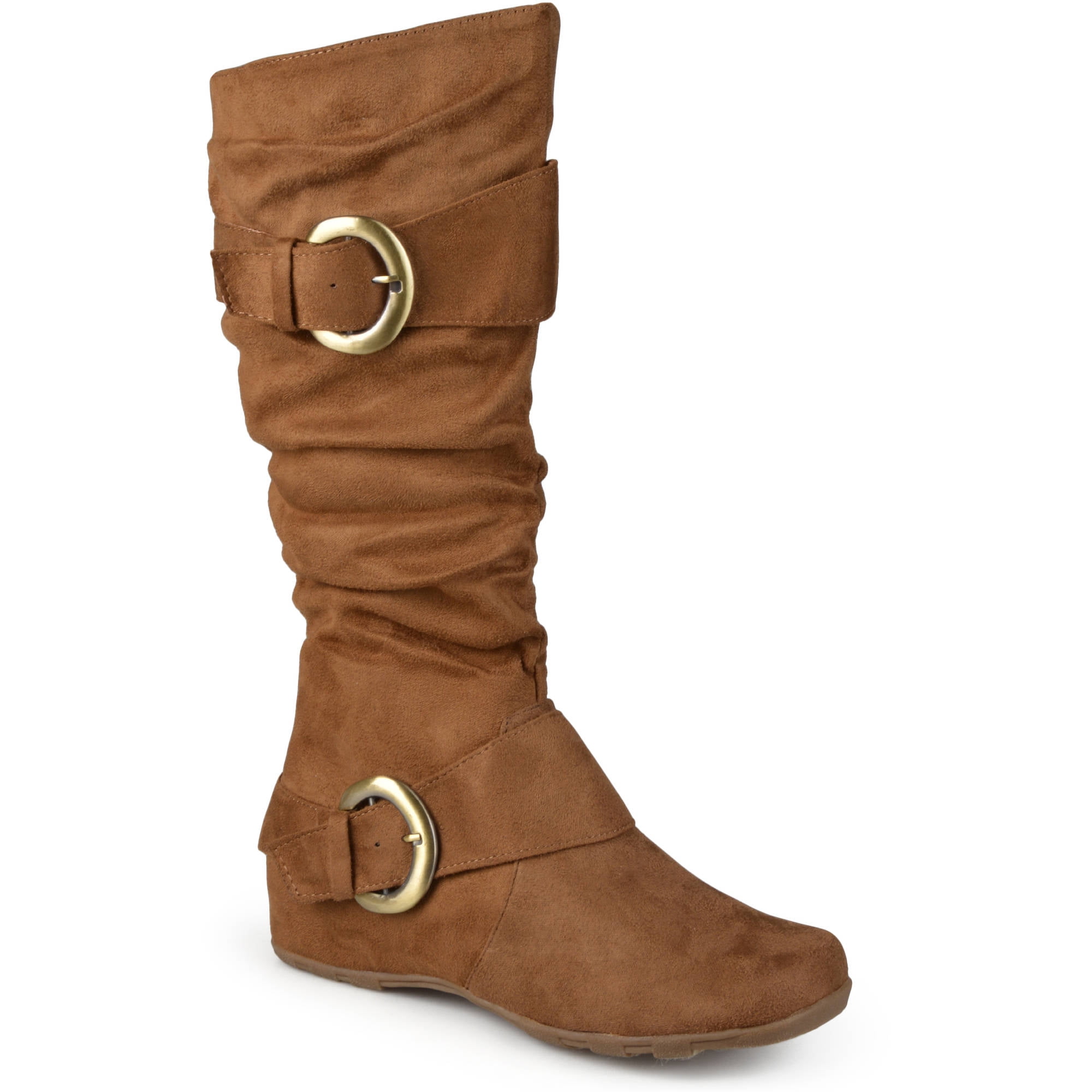 Brinley Co. Women's Buckle Accent Slouchy MidCalf Boots