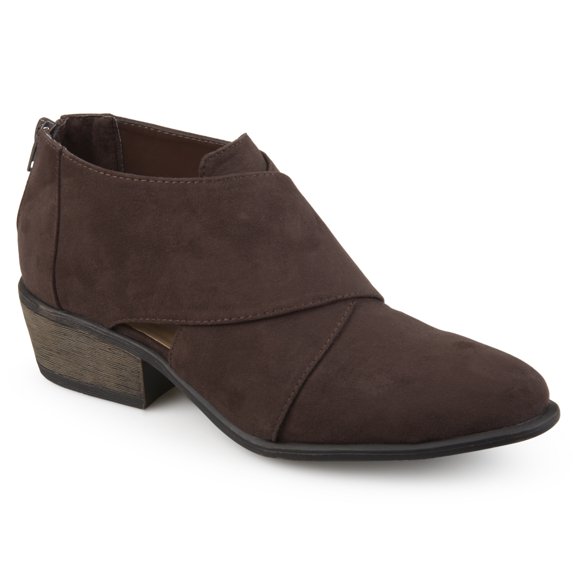 Brinley Co. Women's Cross Over Faux Suede Booties