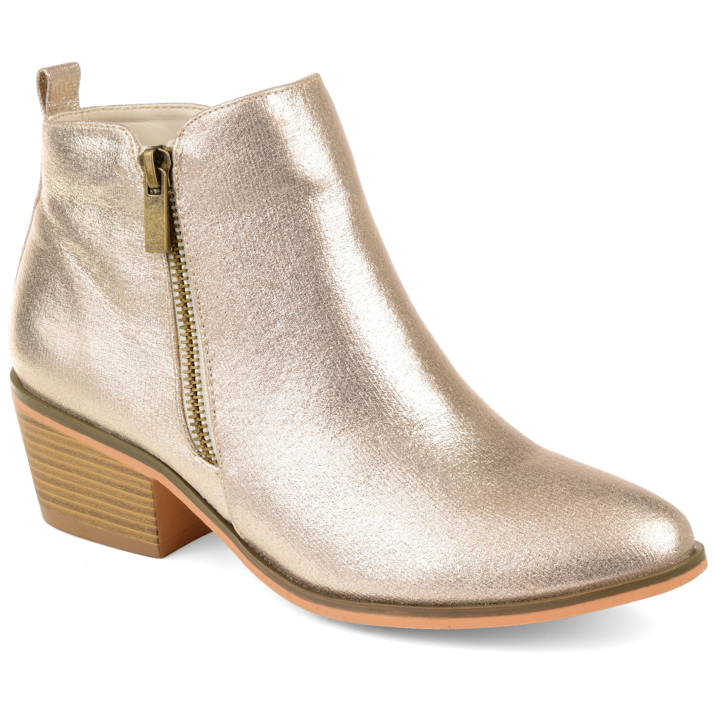 Faux Leather Stacked Platform Booties