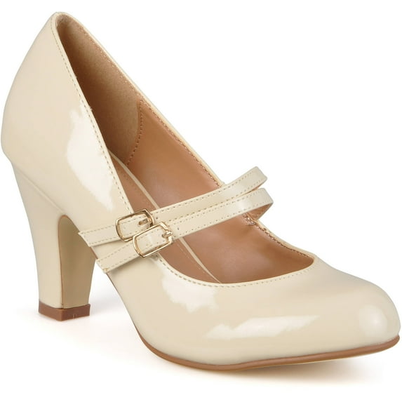 Brinley Co. Women's Medium and Wide Width Mary Jane Patent Leather Pumps