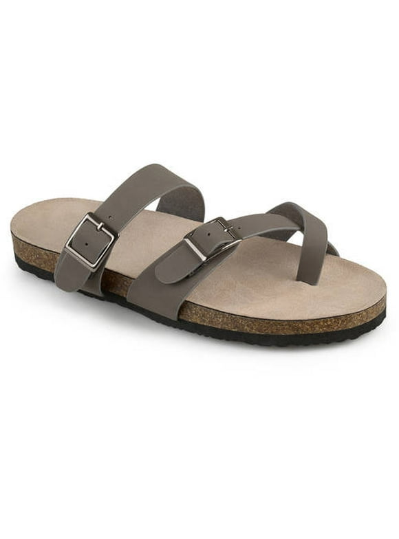 Brinley Co. Womens Flat Strappy Comfort