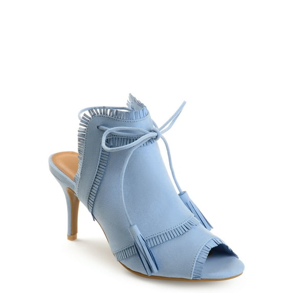 Brinley Co. Womens Fringe Tassle Faux Suede High Heels