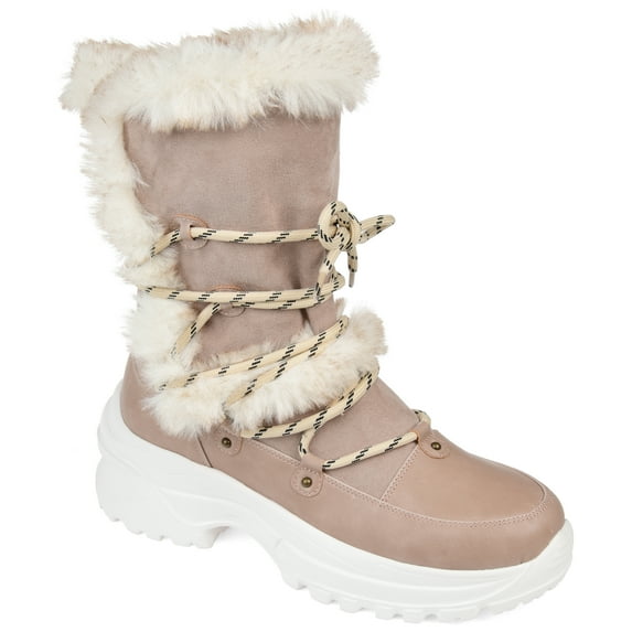 Brinley Co. Womens Lightweight Fashion Faux Fur Trim Winter Boots