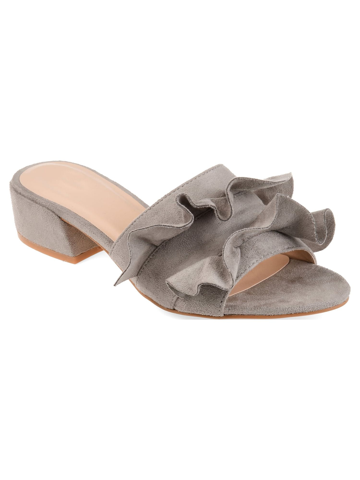 Brinley Co. Womens Ruffle Faux Suede Slide-on Mules - Walmart.com