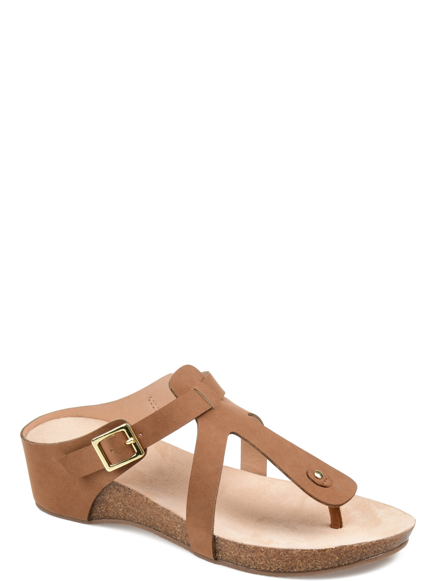 Brinley Co. Womens Tstrap Wedge Sandal