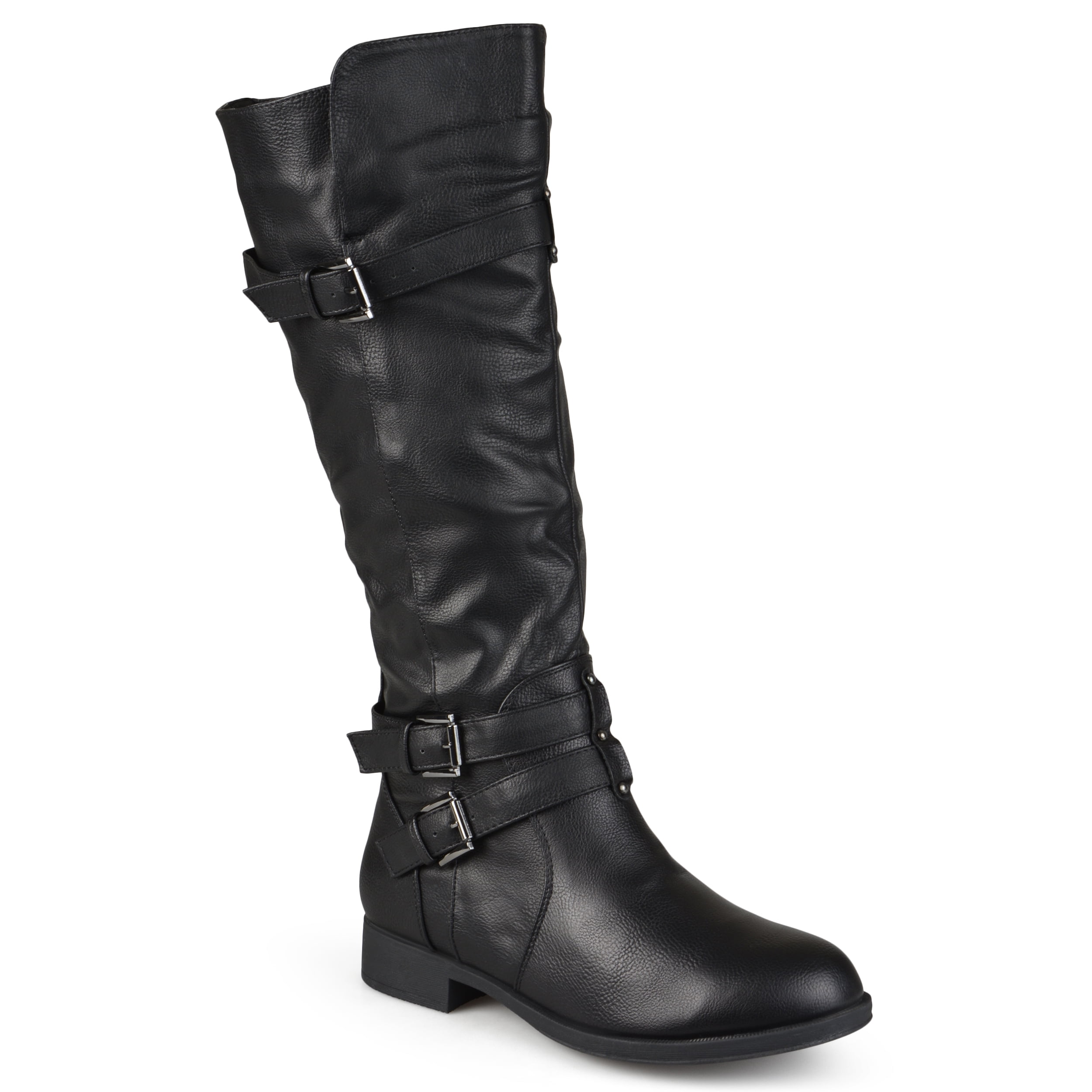 Brinley Co. Womens Tall Wide Calf Buckle Detail Boots - Walmart.com