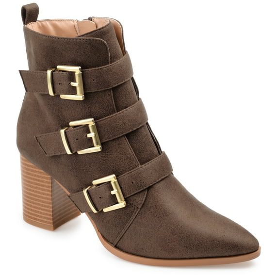 Brinley Co. Womens Tru Comfort Foam™ Stacked Heel Bootie