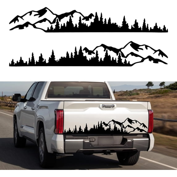 Brinory 1 Pair 58.66'' Mountain Tree Forest Vinyl Stickers for Car Body ...