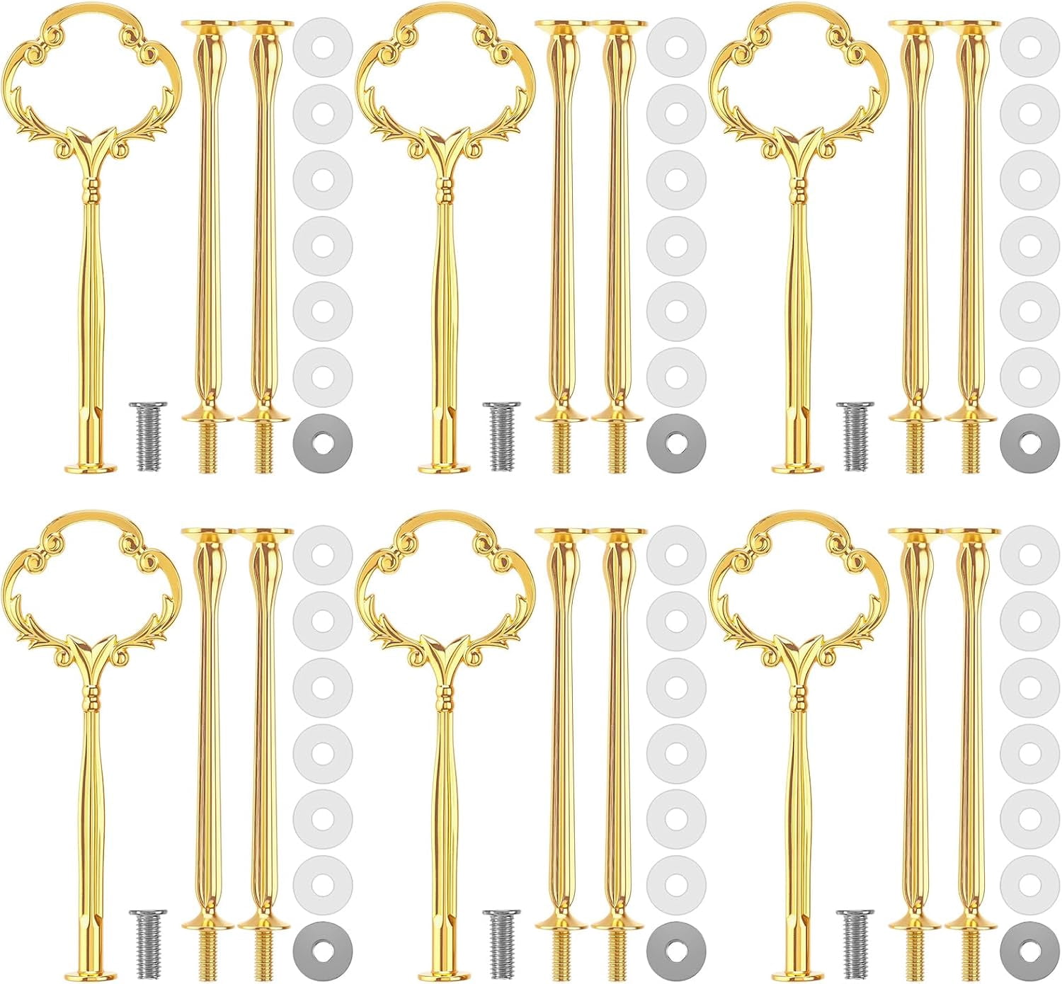 Brinory 6 Sets 3 Tiered Tray Hardware Kit,Sun Flower,Gold | Cake Stand ...