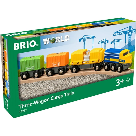 Brio 3 Wagon Toy Cargo Train 33982