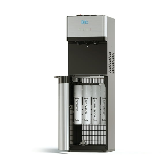 Brio 500 Series 4-Stage Hot, Cold and Room Temperature Water Cooler Dispenser, Height 41.5" Black